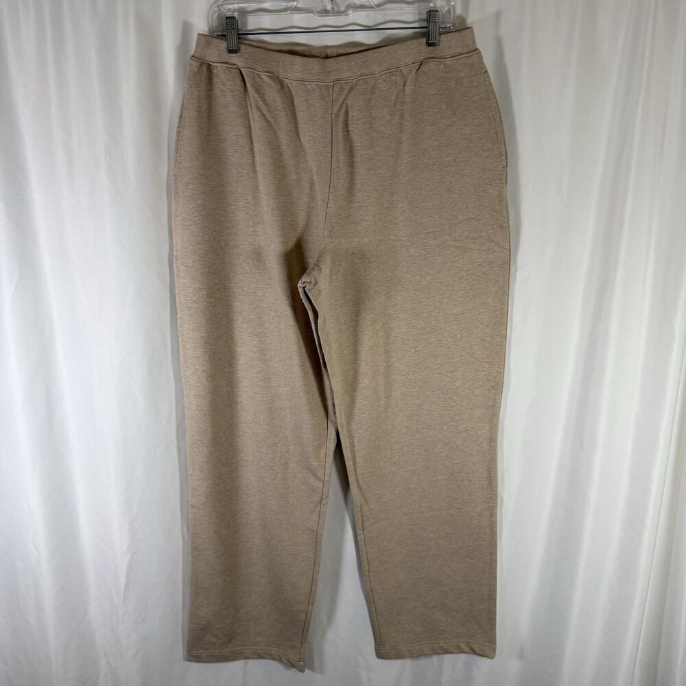 Sport Savvy Sweat Pants Women's Large Cream Pull On Elastic Waist Pocketless